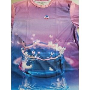 AOP 3D WATER PRINT  T-shirt Short Sleeve Sz Med (* tagged Large)  Jersey Fabric